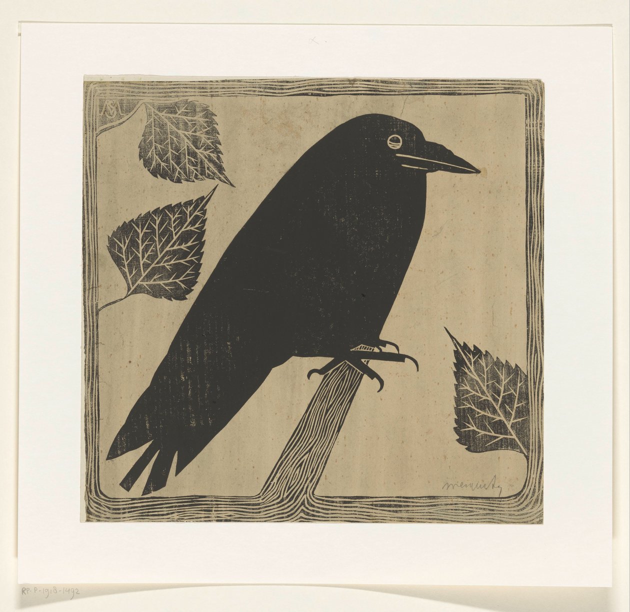 Krähe von Samuel Jessurun de Mesquita (signed by artist)