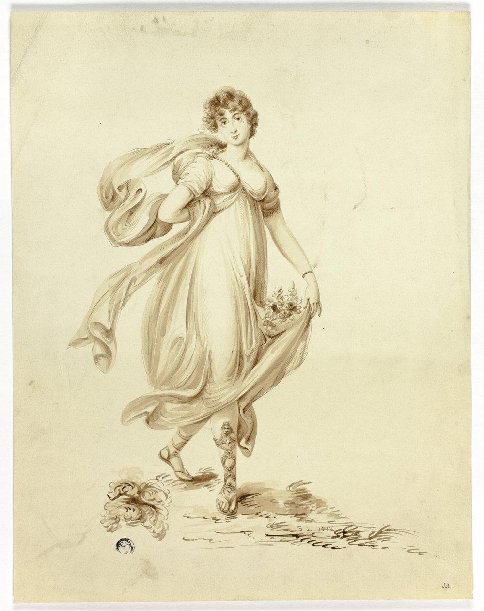 Junge Frau mit Blumen von Samuel Lane