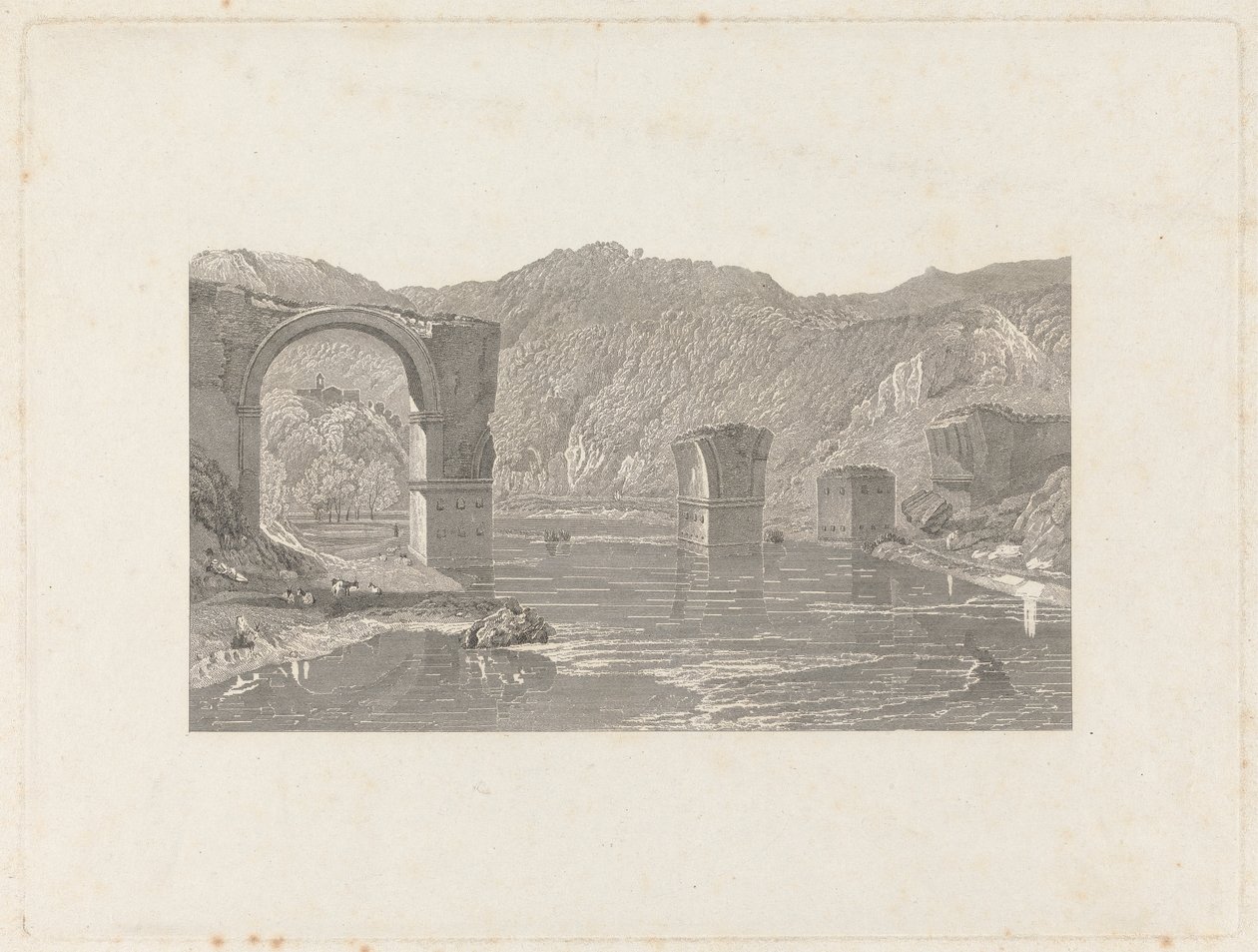 Brücke bei Narni von Samuel Middiman