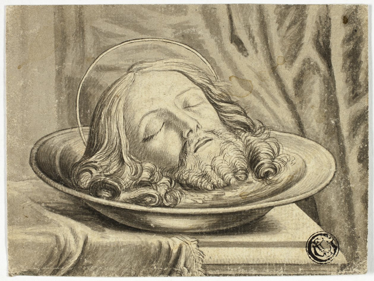 Johannes der Täufer Kopf auf einer Platte von Samuel Shelley