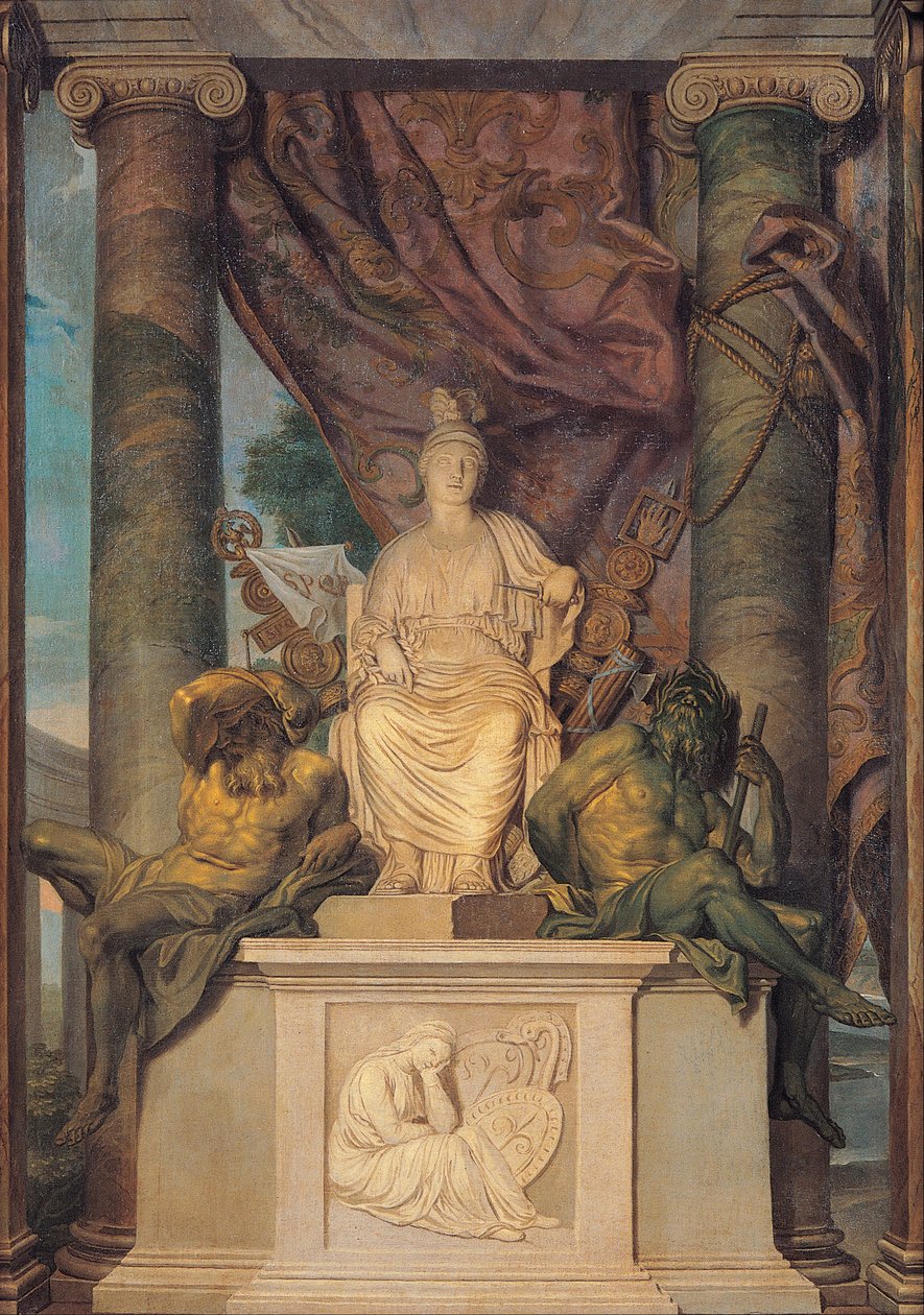Wandteppich mit der Göttin Roma von San Michele Manufacture