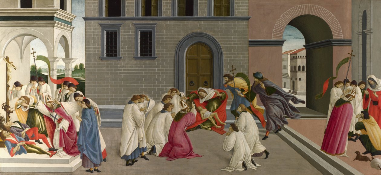 Drei Wunder des heiligen Zenobius von Sandro Botticelli