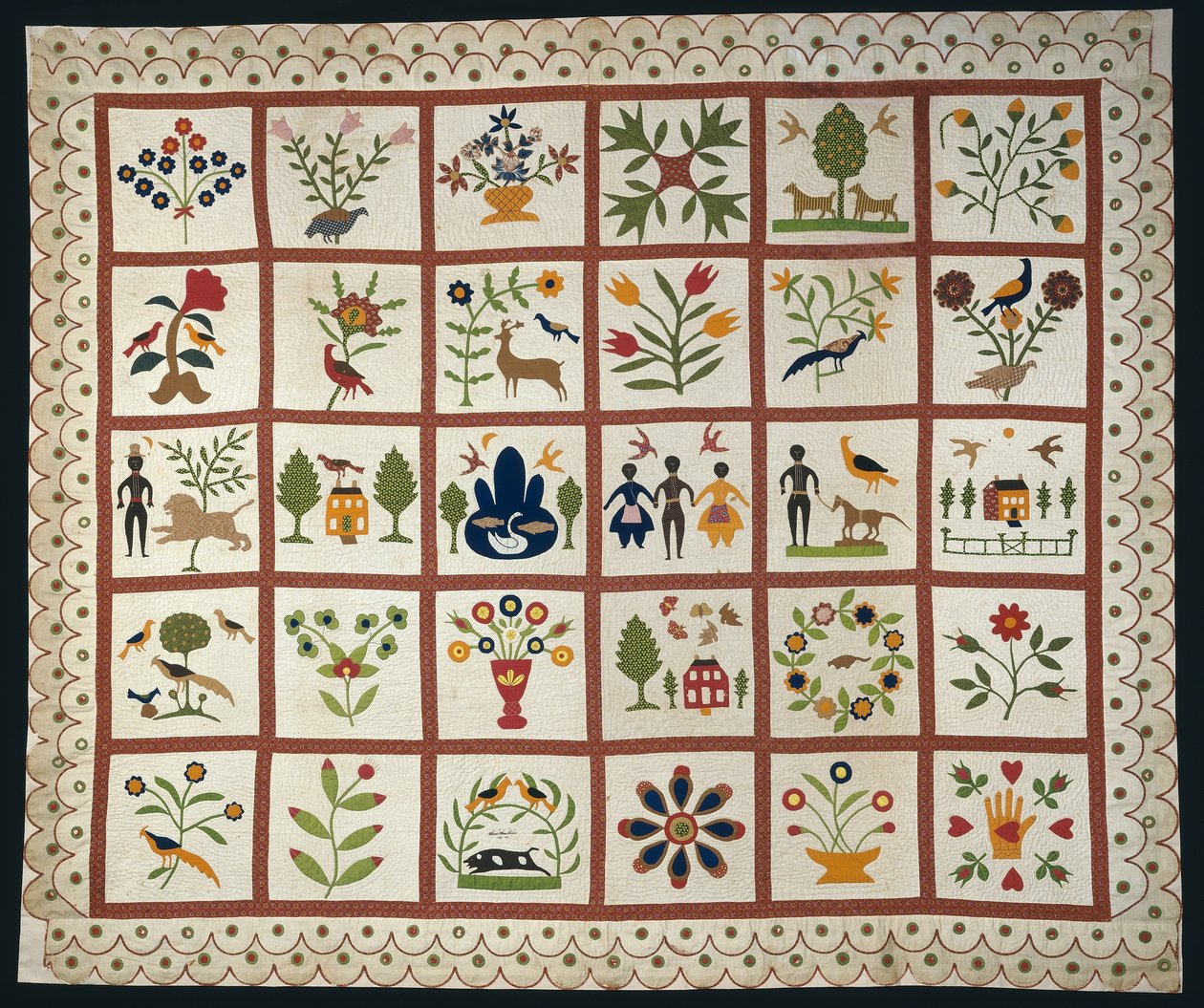 Bettüberwurf bekannt als Album Quilt von Sarah Ann Wilson