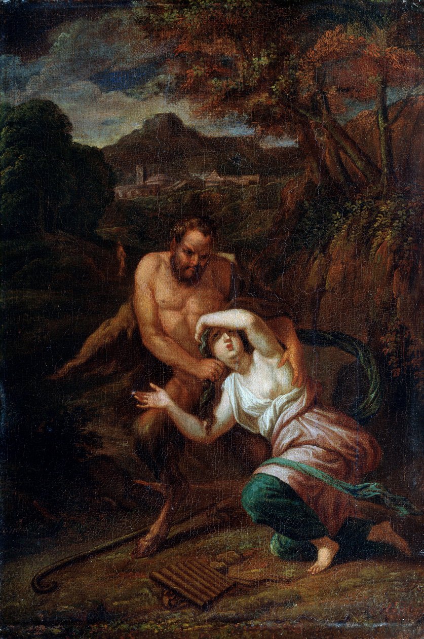 Pan und die Nymphe Syrinx von Sébastien Bourdon