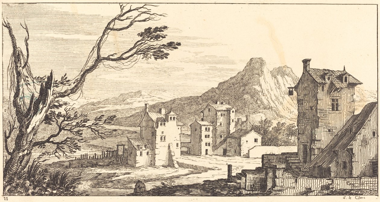 Landschaft mit Häusern von Sébastien  Le Clerc I