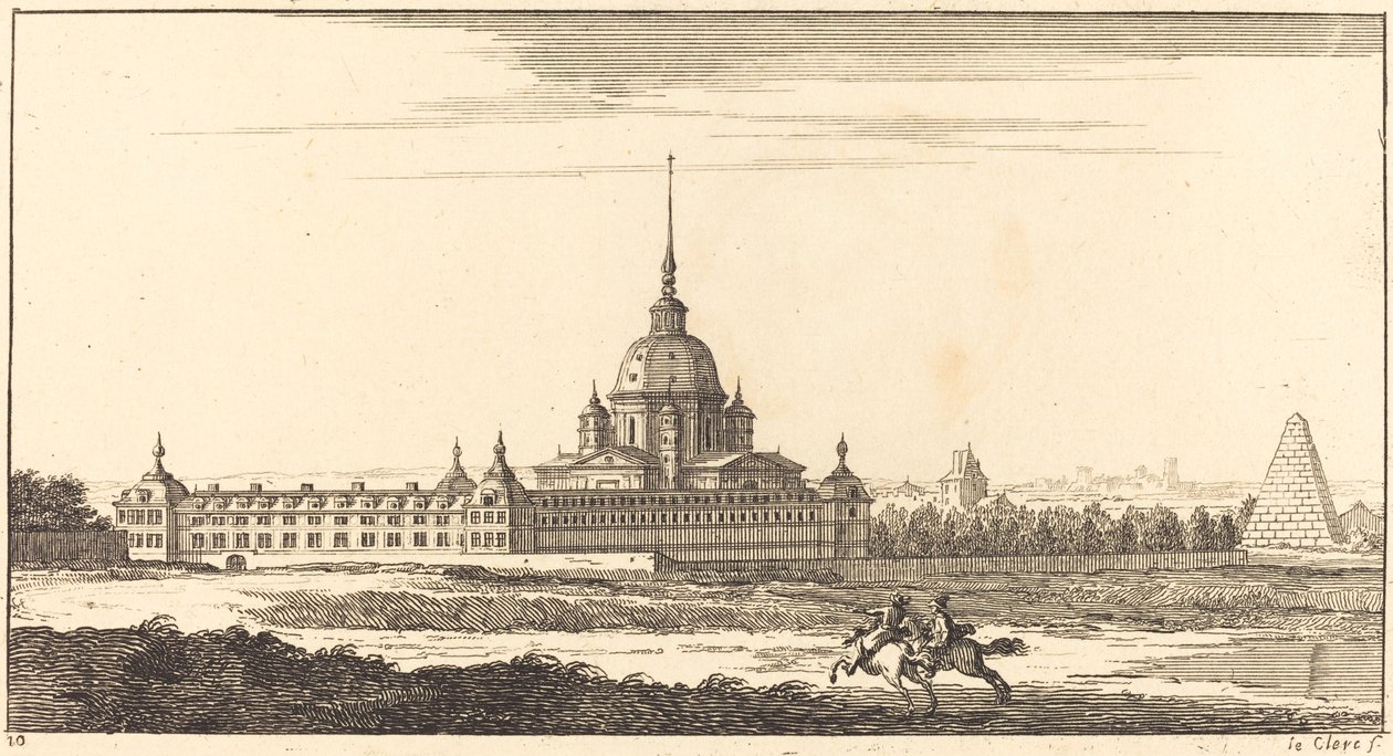 Landschaft mit Kloster von Sébastien  Le Clerc I