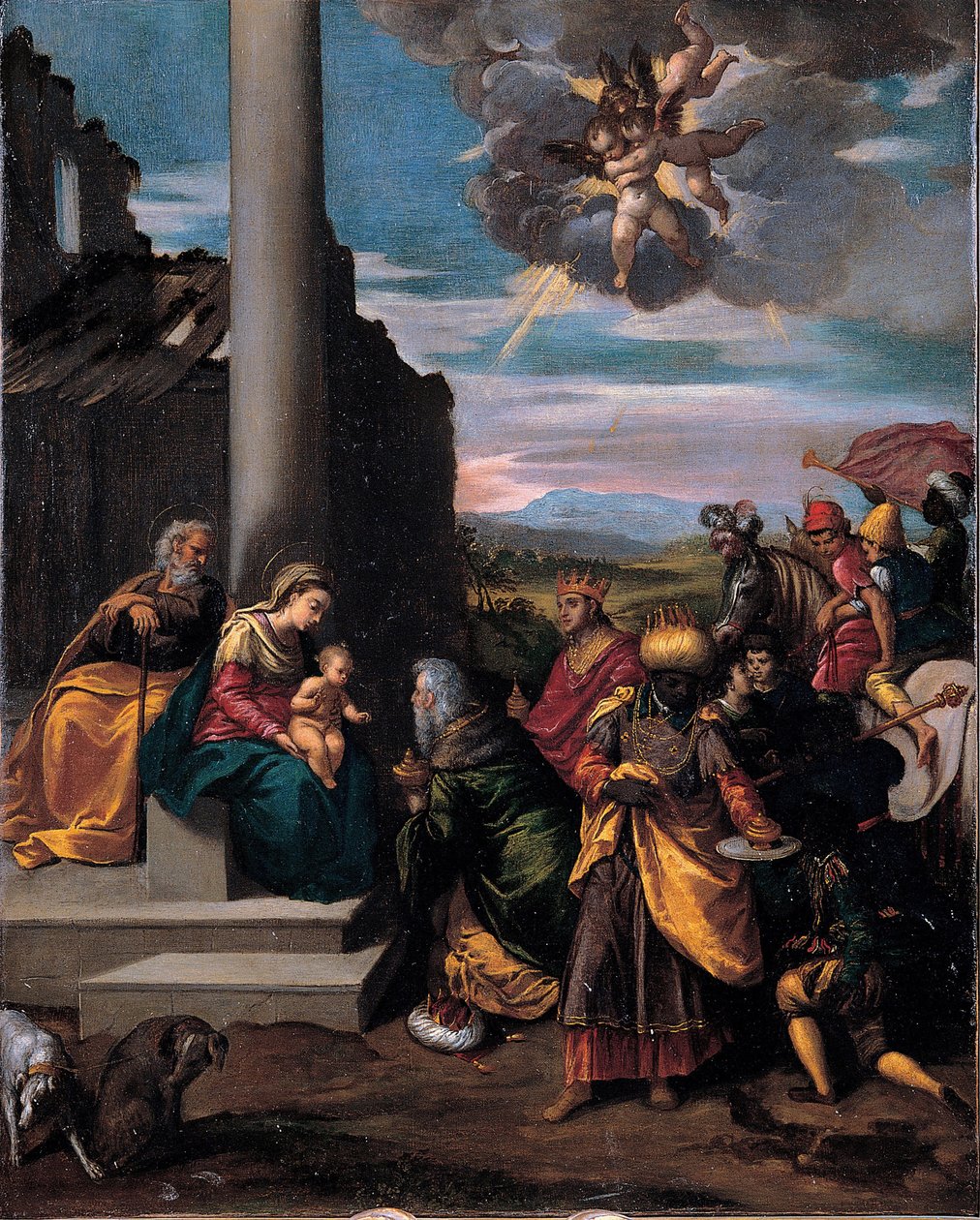 Die Anbetung der Könige, 1575-1580 von Sigismondo Scarsellino