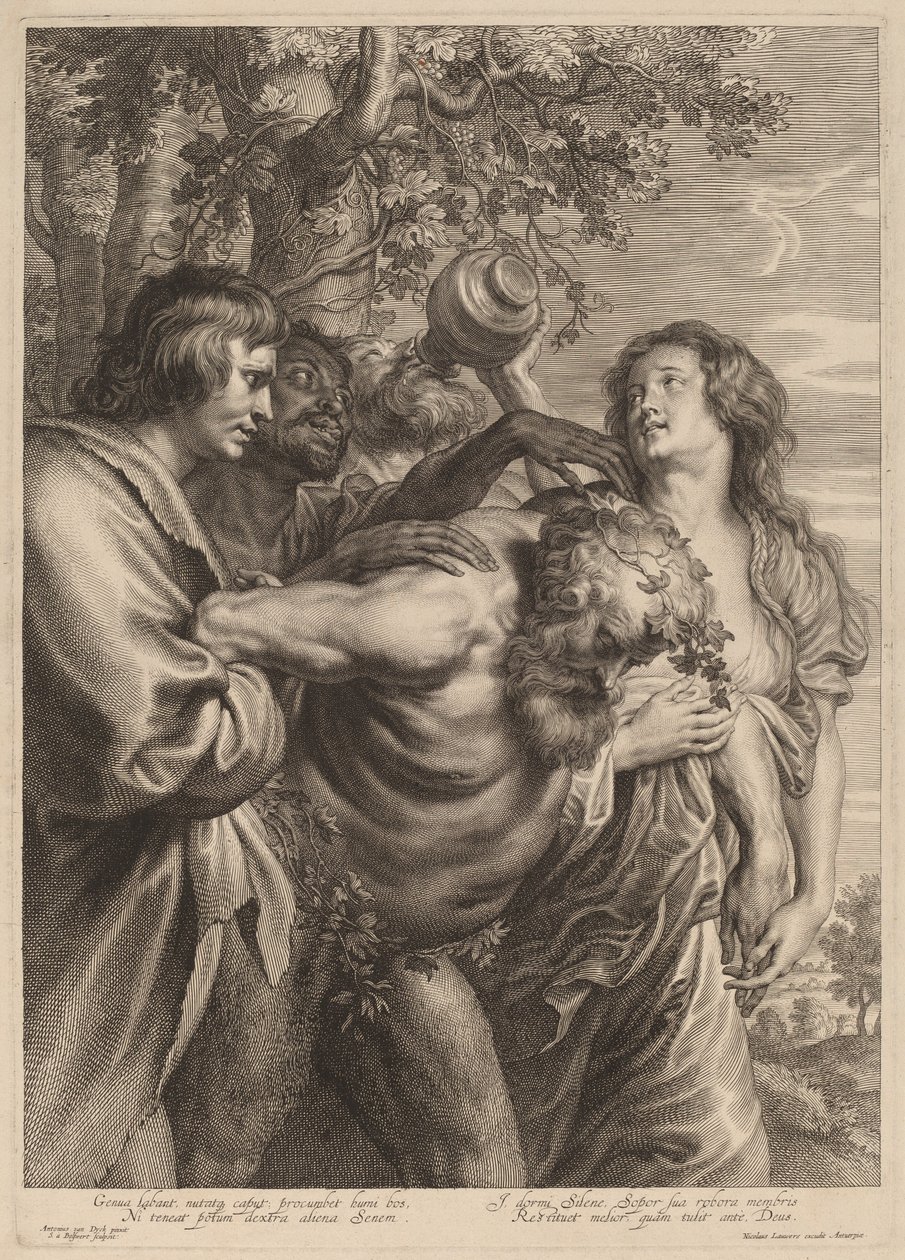 Betrunkener Silen von Schelte Adams Bolswert after Sir Anthony van Dyck