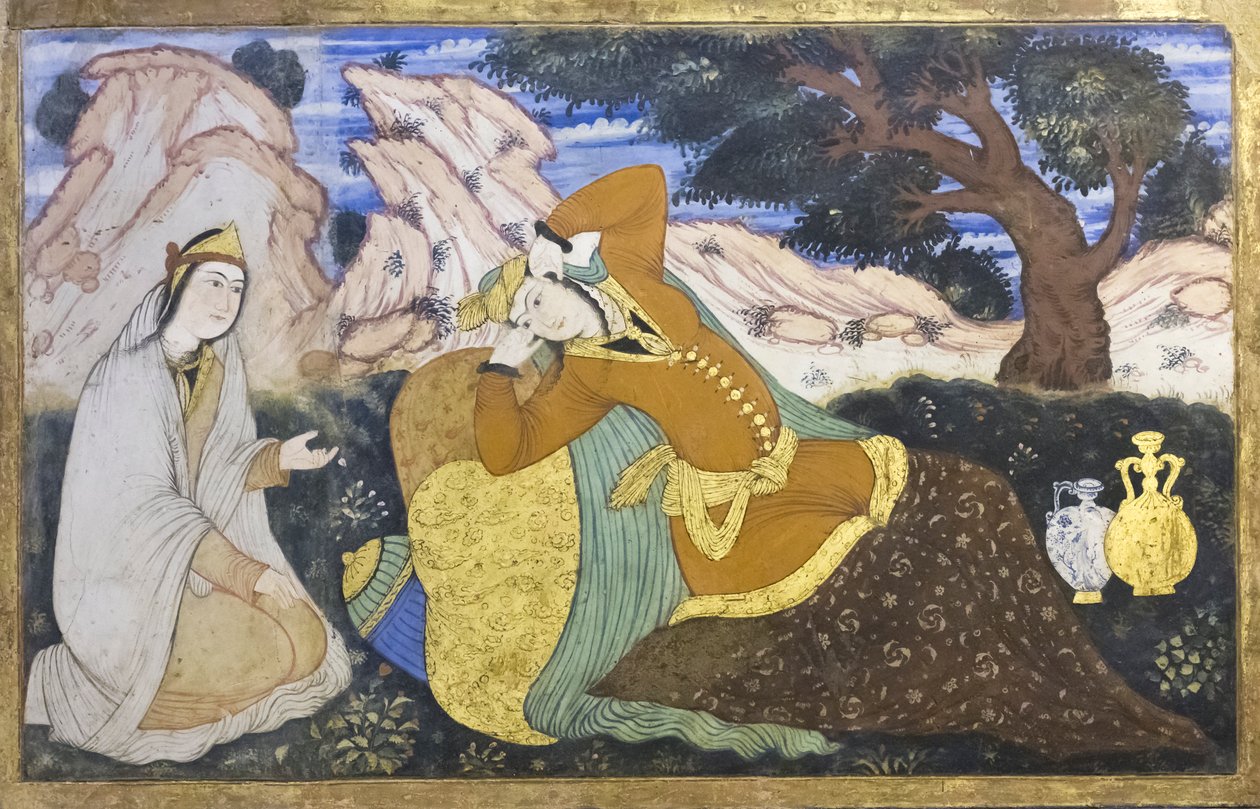 Fresko im Chehel Sotoun Palast, Esfahan, Iran von School Iranian