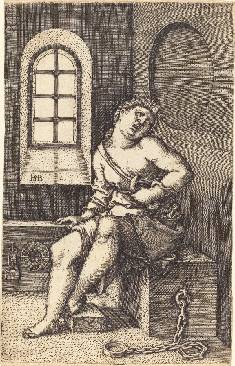 Cleopatra sitzt von Sebald Beham
