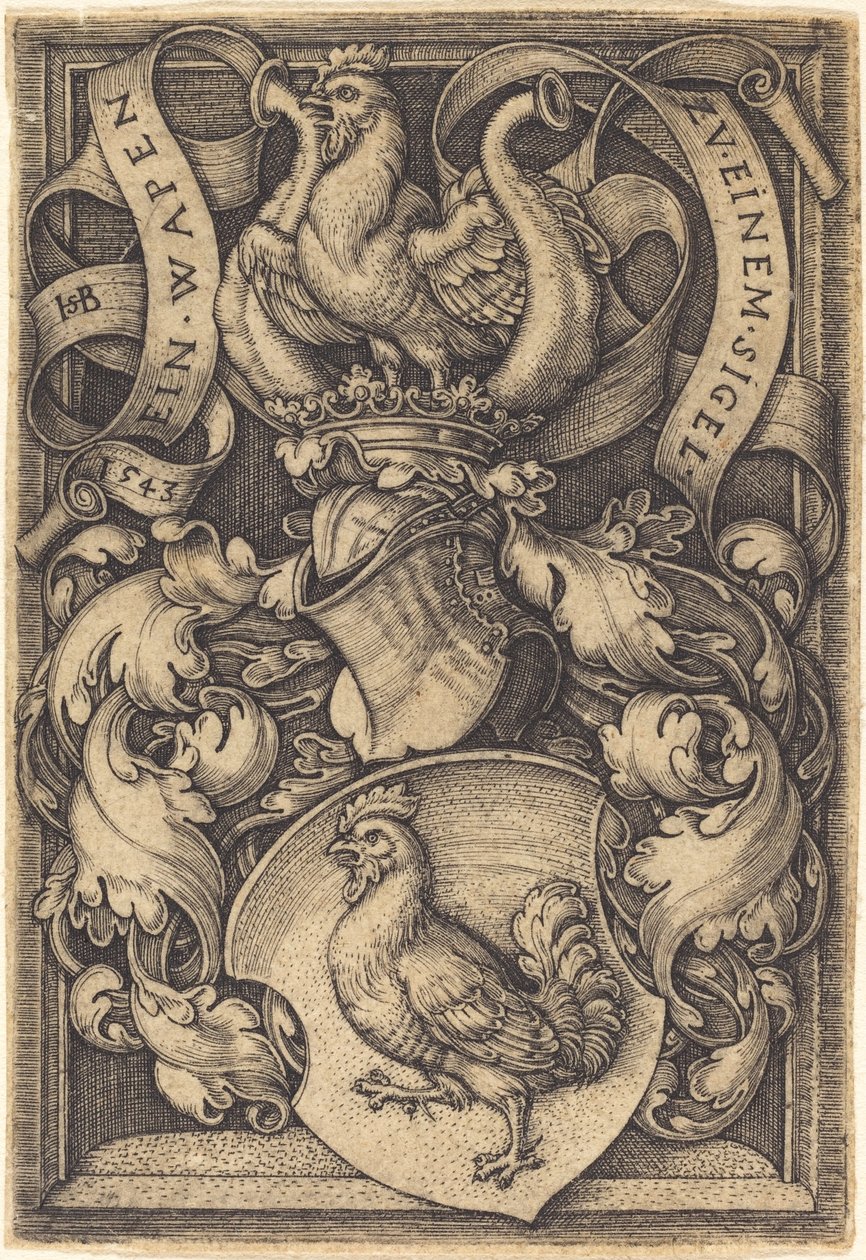 Wappen mit einem Hahn von Sebald Beham
