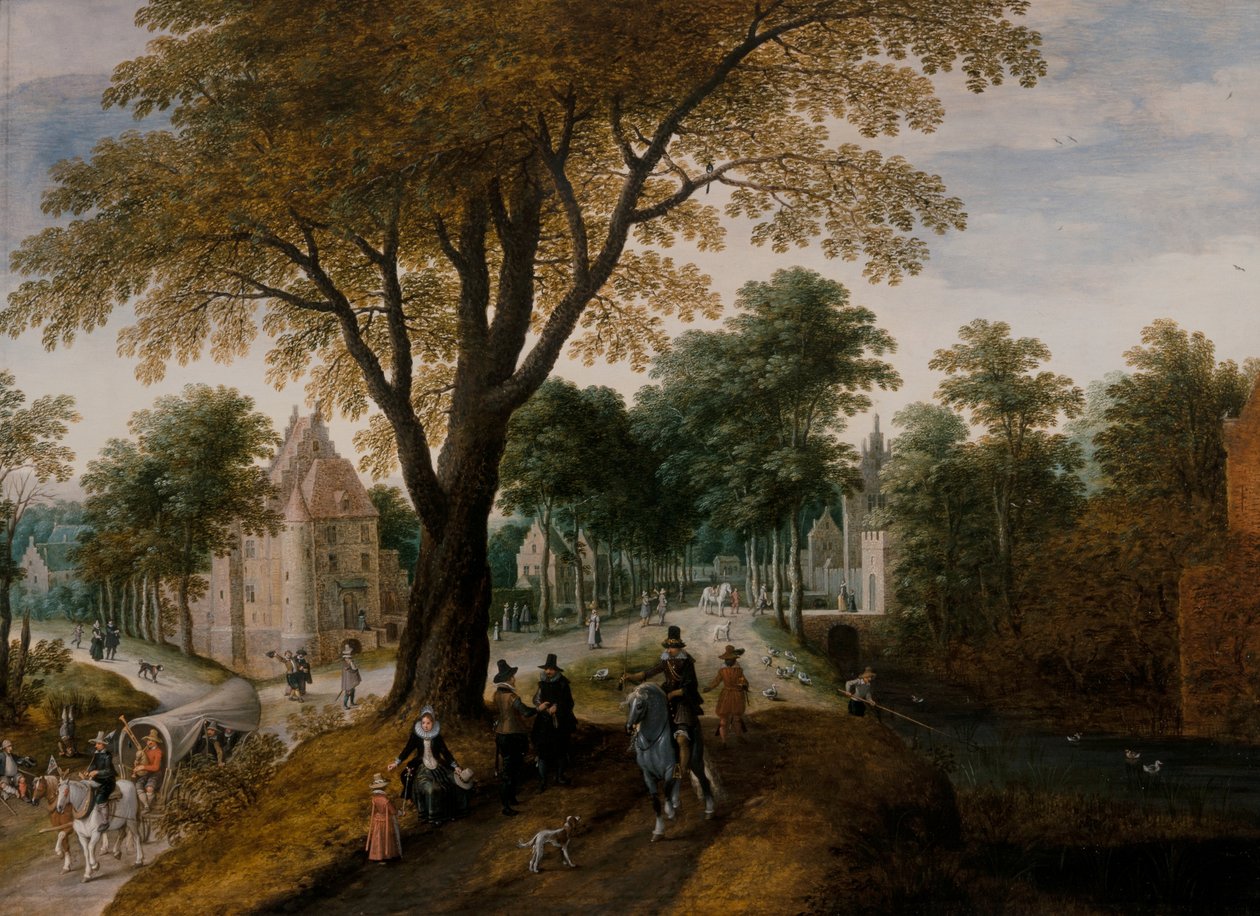 Allee mit einem eleganten Reiter von Sebastian Vrancx