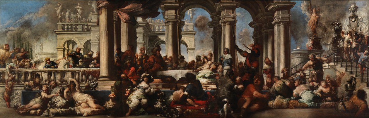 Das Bankett der Kleopatra, 1660 von Sebastiano Mazzoni