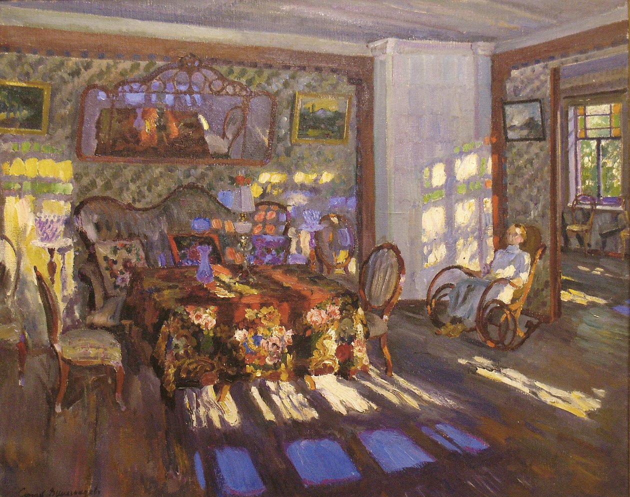 Sonnenlicht durch bunte Glasfenster, 1916 von Sergei Arsenevich Vinogradov