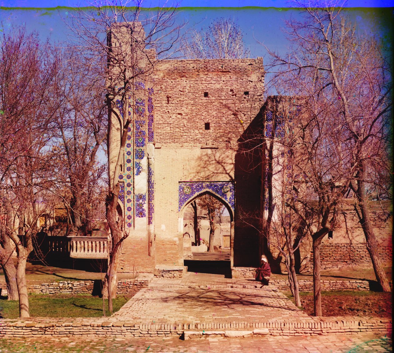 Eingang zu Gur-Emir (Grab des Königs) Samarkand, 1905-1915 von Sergey Prokudin Gorsky