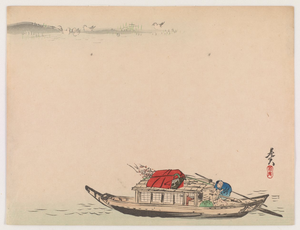 Ein Flussboot von Shibata Zeshin