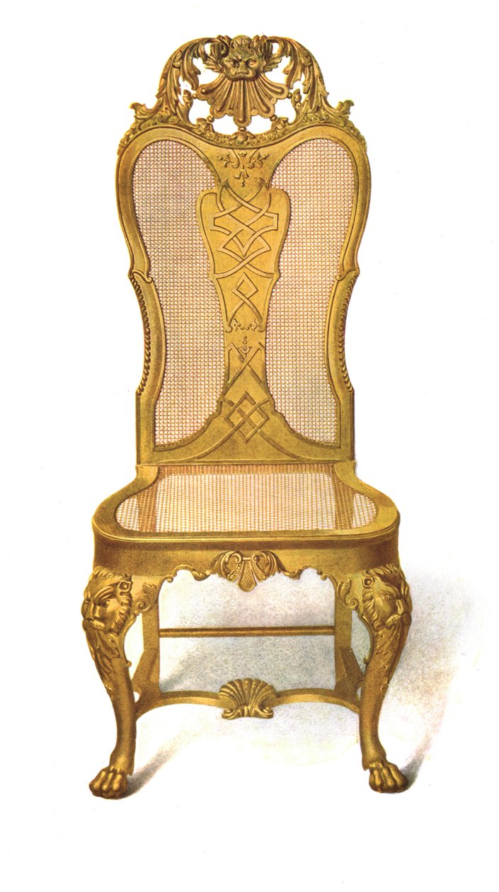 Vergoldeter Rohrstuhl, 1906 von Shirley Charles Llewellyn Slocombe
