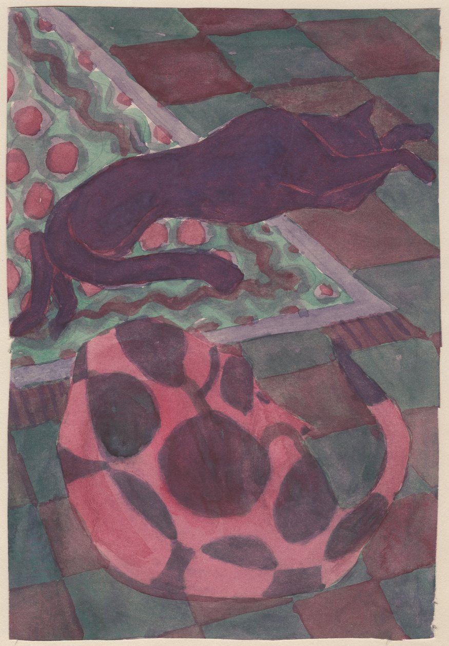 Schlafender Hund und Katze, ca. 1951 von Shirley Markham