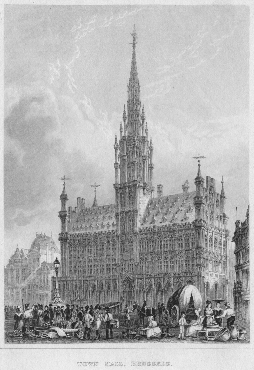 Rathaus, Brüssel, 1850 von Shury and Son