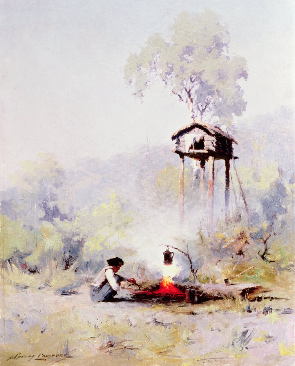 Lagerfeuer von Sidney Laurence