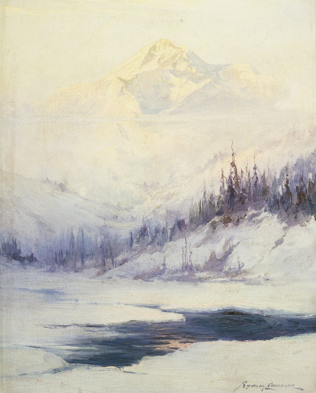 Wintermorgen, Mount McKinley, Alaska von Sidney Laurence