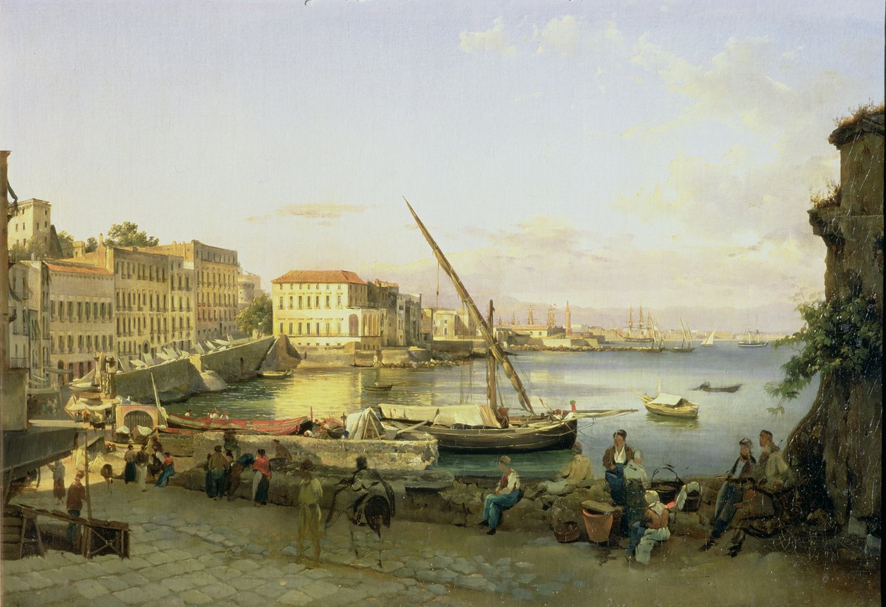 Das Santa Lucia Ufer, Neapel, ca. 1820 von Silvestr Fedosievich Shchedrin