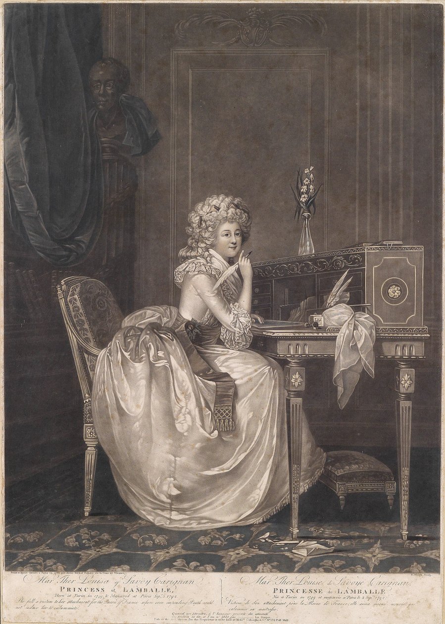 Porträt von Madame de Lamballe (1749-1792) von Simon Malgo