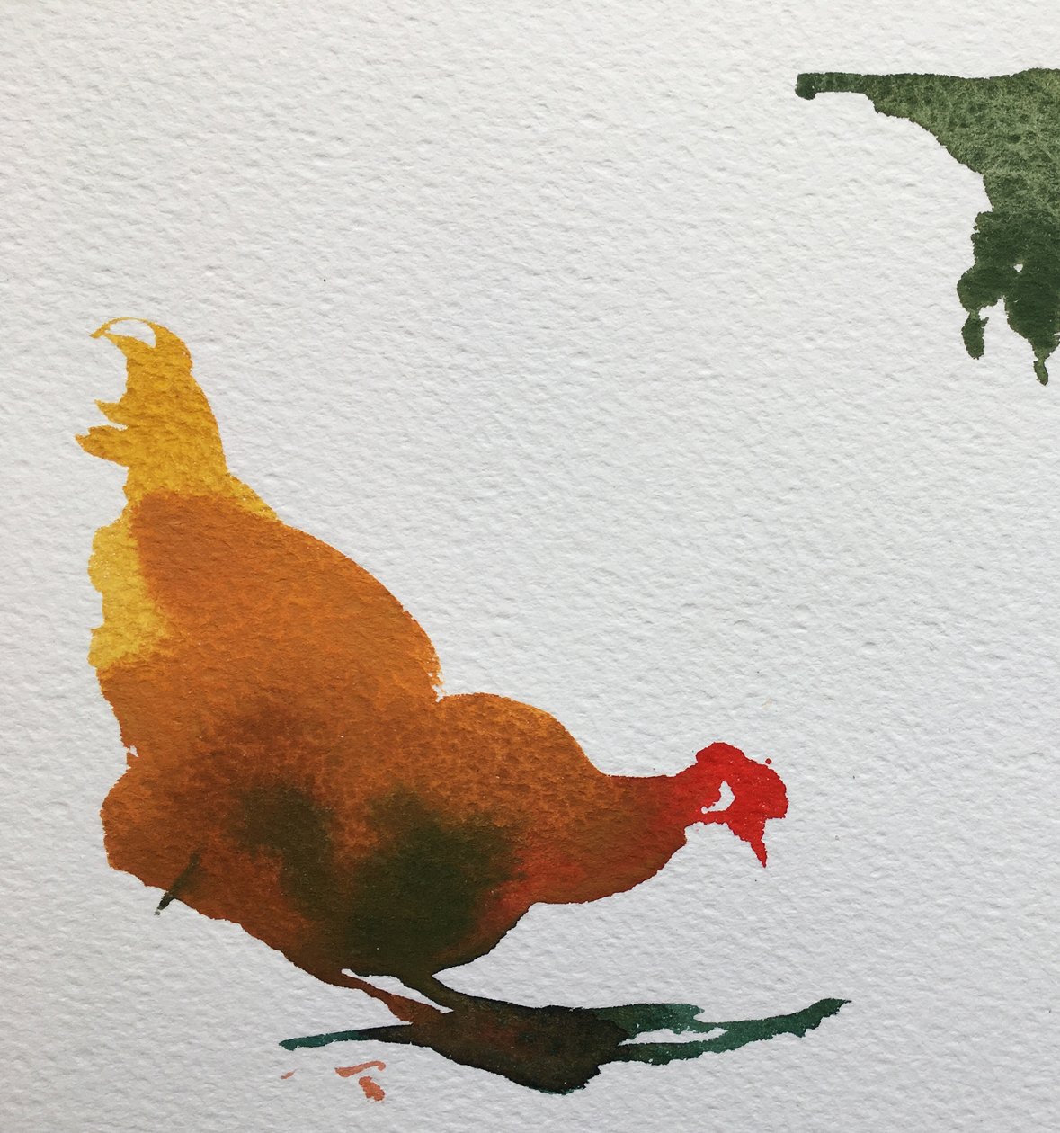 Huhn pickend, 2020 von Simon Fletcher