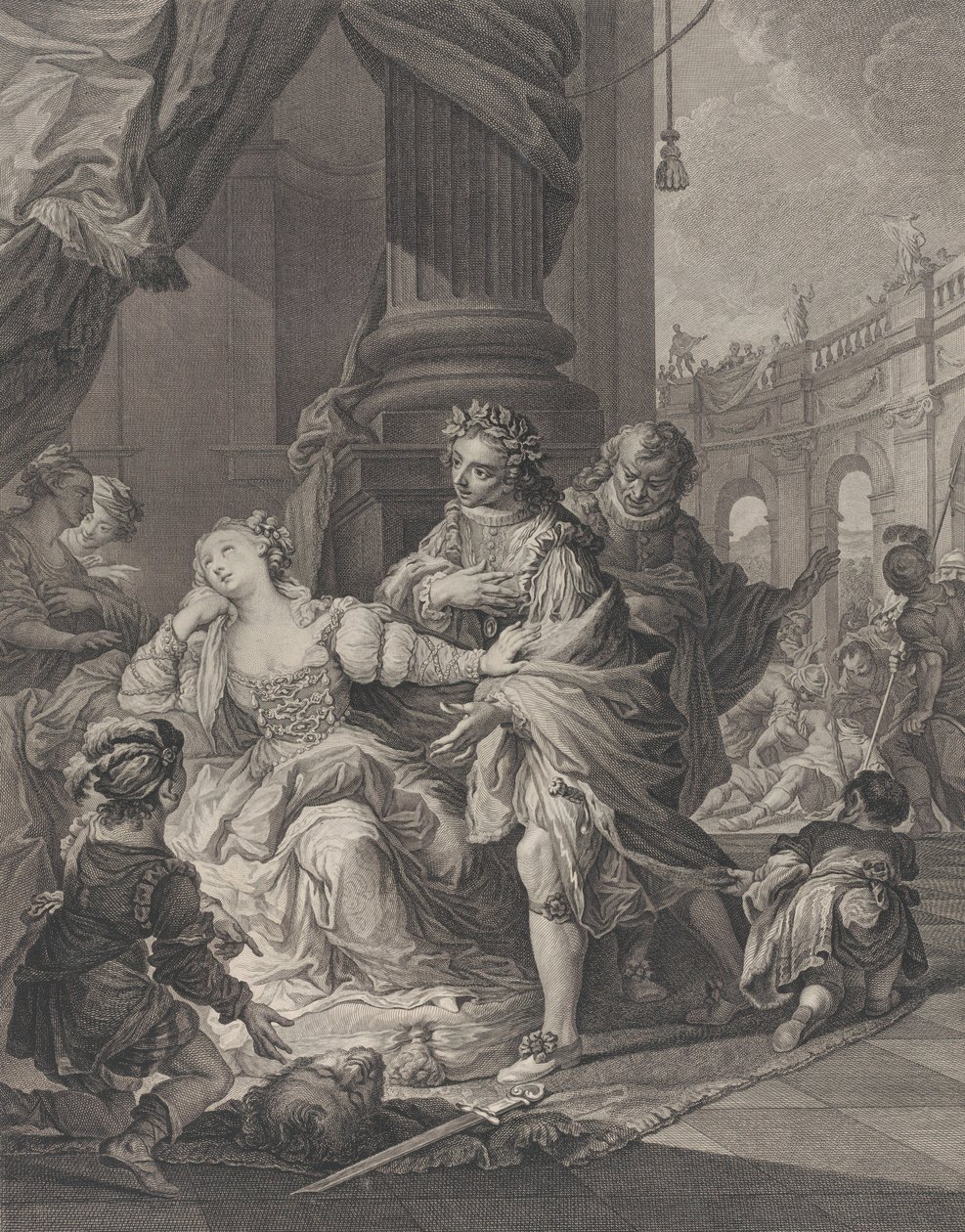 Gunhilda des Ehebruchs beschuldigt, 1760 von Simon Francois Ravenet