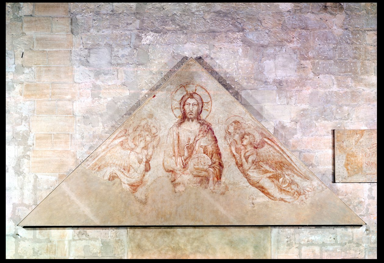 Tympanon, das Christus den Erlöser umgeben von Engeln darstellt, 1341 von Simone Martini