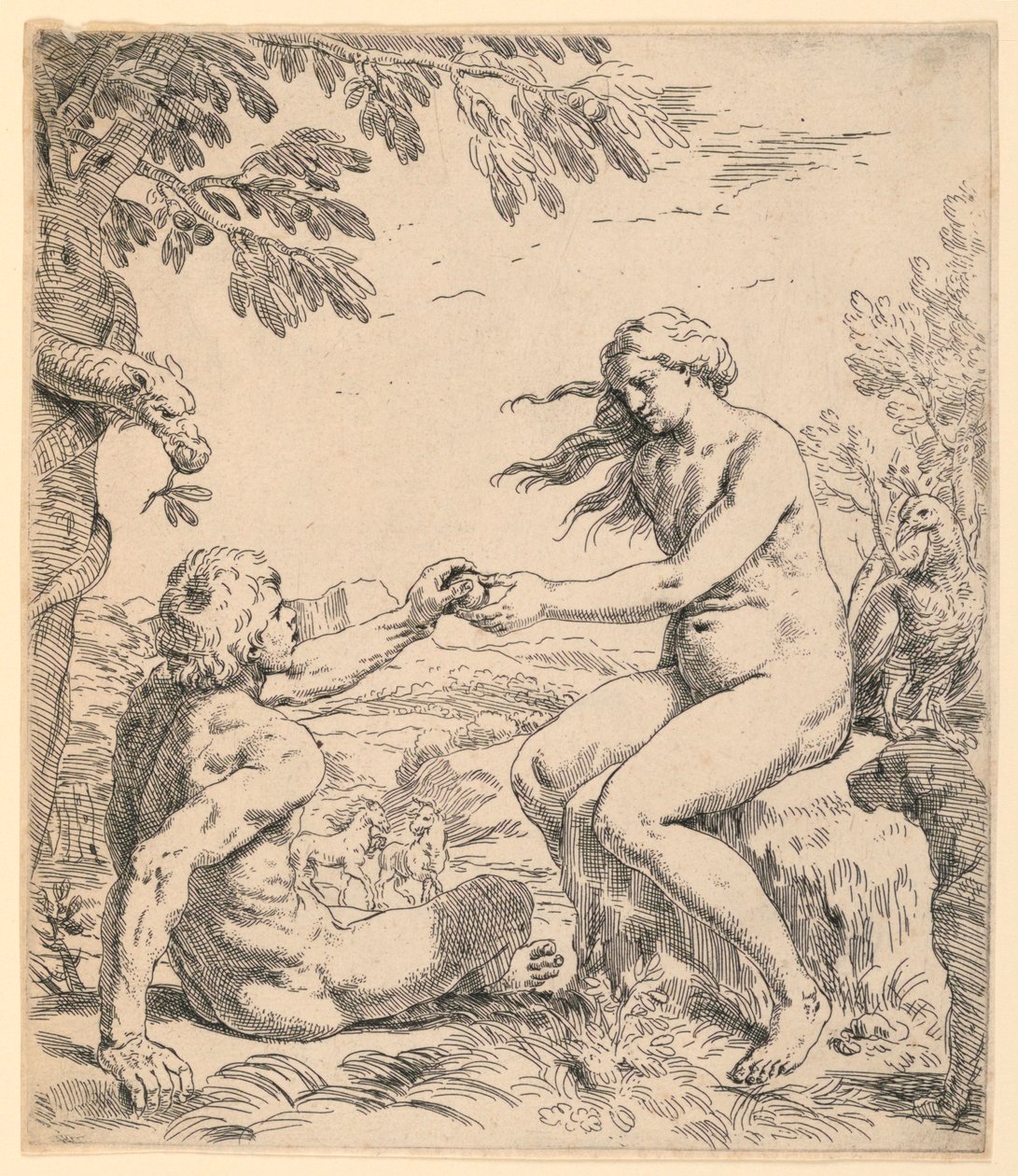 Adam und Eva von Simone Cantarini
