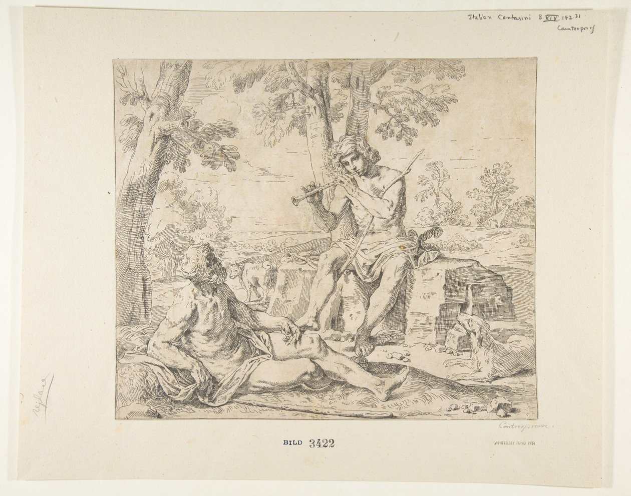 Merkur und Argus, ca. 1630-1648 von Simone Cantarini