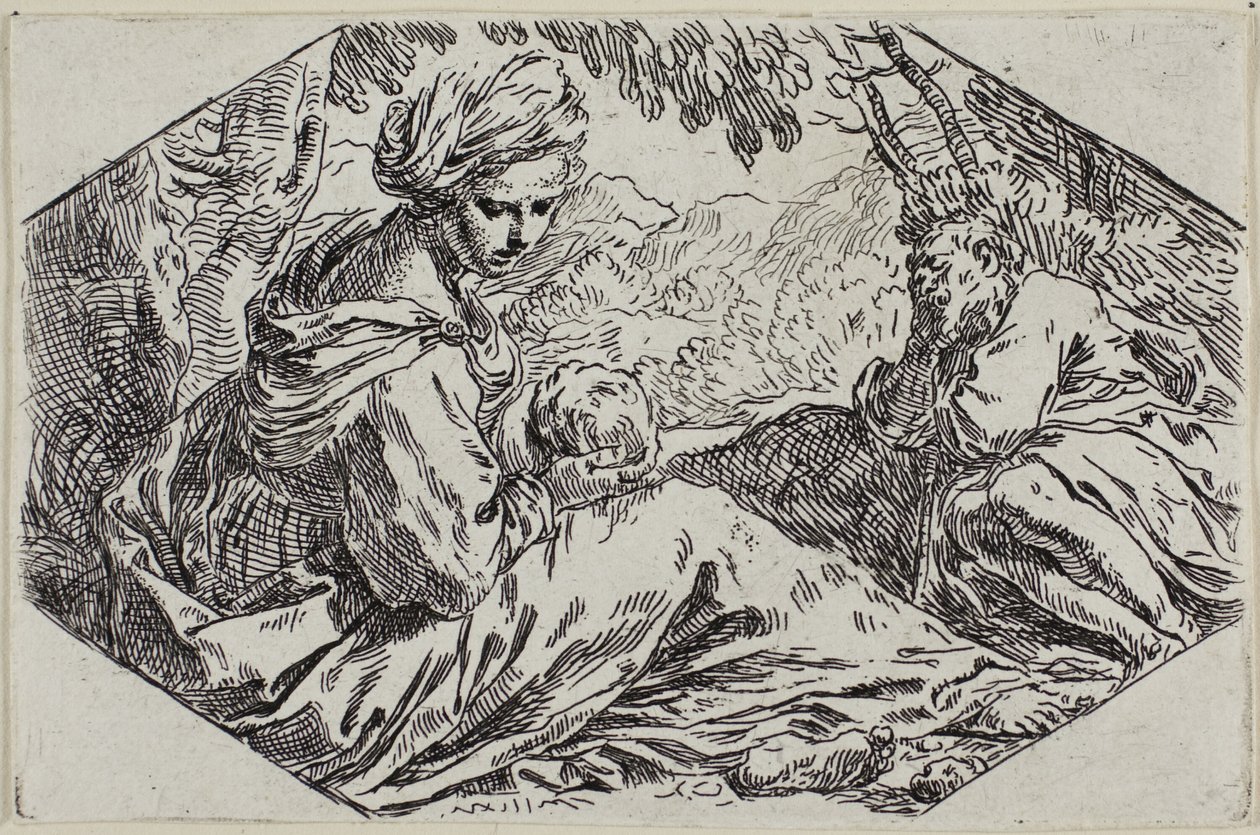 Ruhe auf der Flucht nach Ägypten von Simone Cantarini