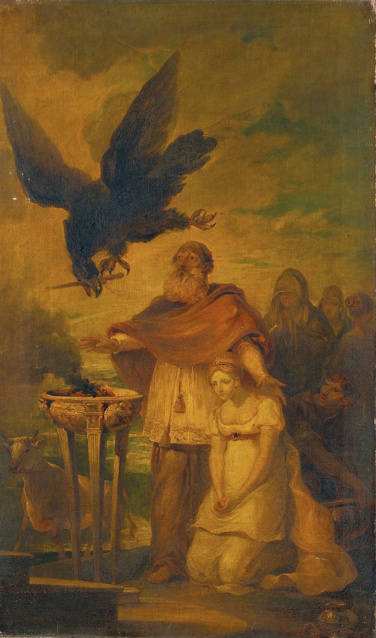 Helena wird vor den Altar gebracht, um geopfert zu werden von Sir Peter Francis Bourgeois