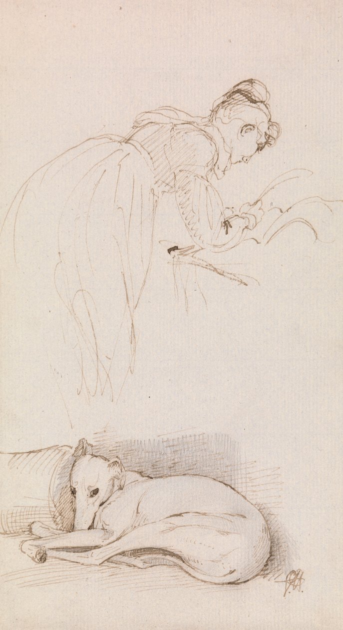 Studien von Frau und Windhund von Sir George Hayter