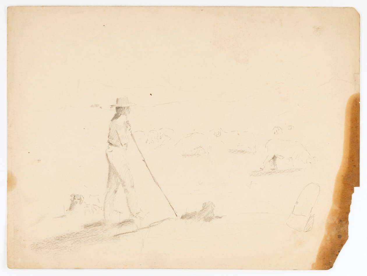 Hirte und Schafe von Solon H. Borglum