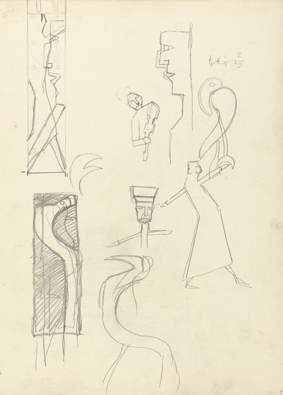Studie geometrischer Figuren, für die Cave of the Golden Calf von Spencer Frederick Gore