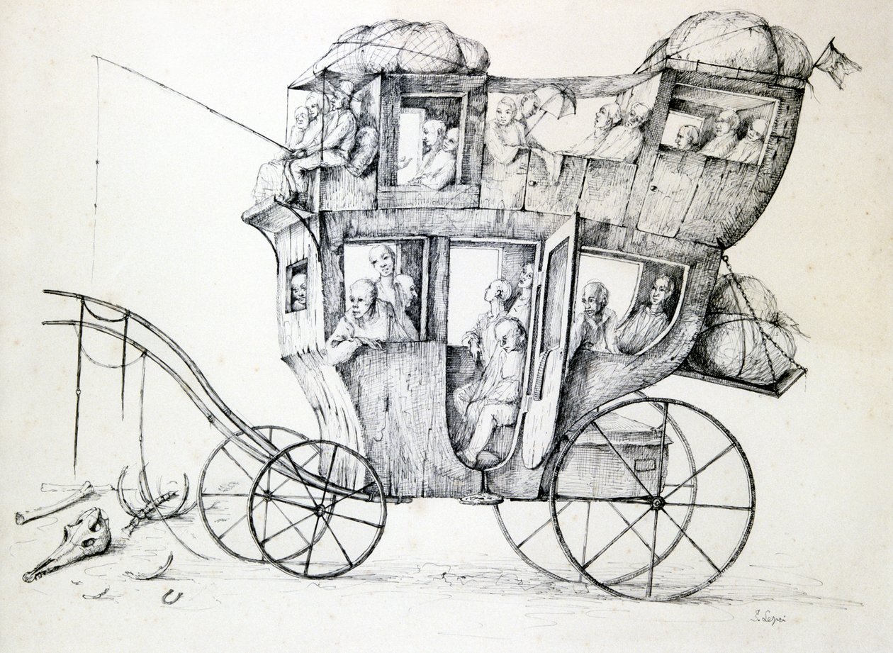 Diligence, um 1850-1890 von Stanislas Lepine