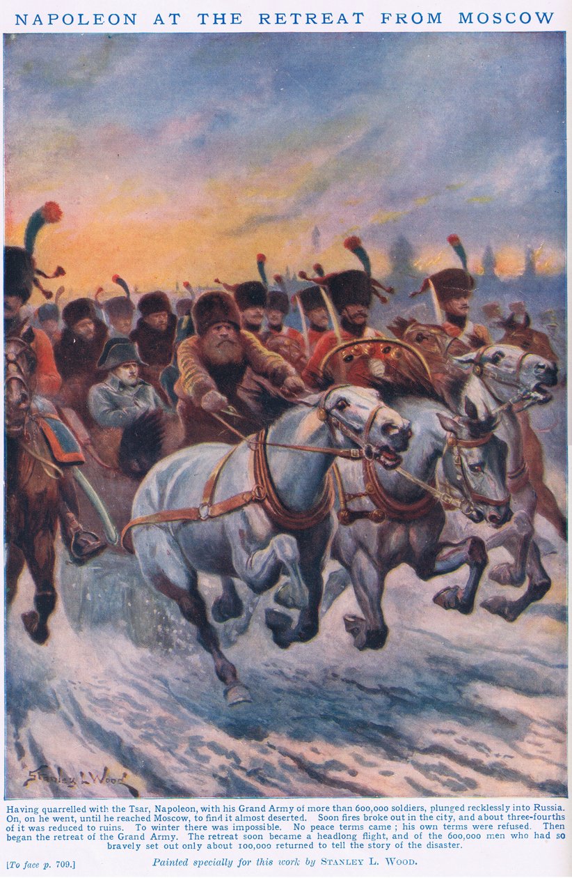 Napoleon beim Rückzug aus Moskau 1812 von Stanley L. Wood
