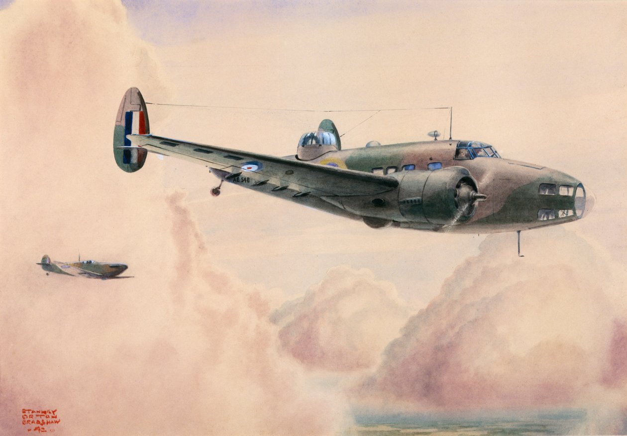 Hudson Light Bomber im Flug von Stanley Orton Bradshaw