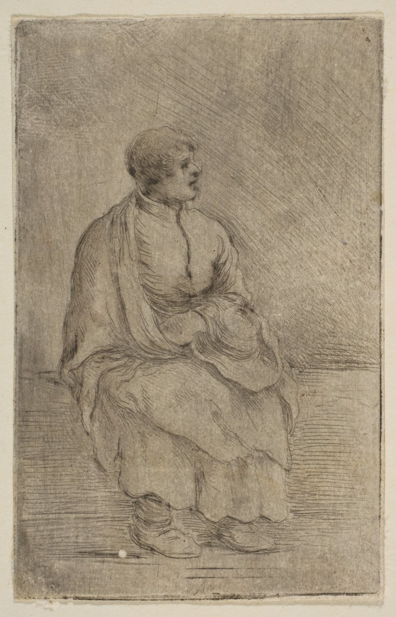 Sitzender Geistlicher, ca. 1662 von Stefano della Bella