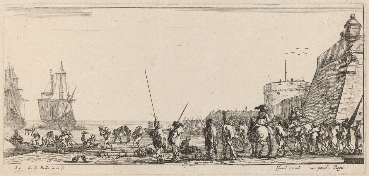 Soldaten überwachen die Einschiffung, 1644 von Stefano della Bella