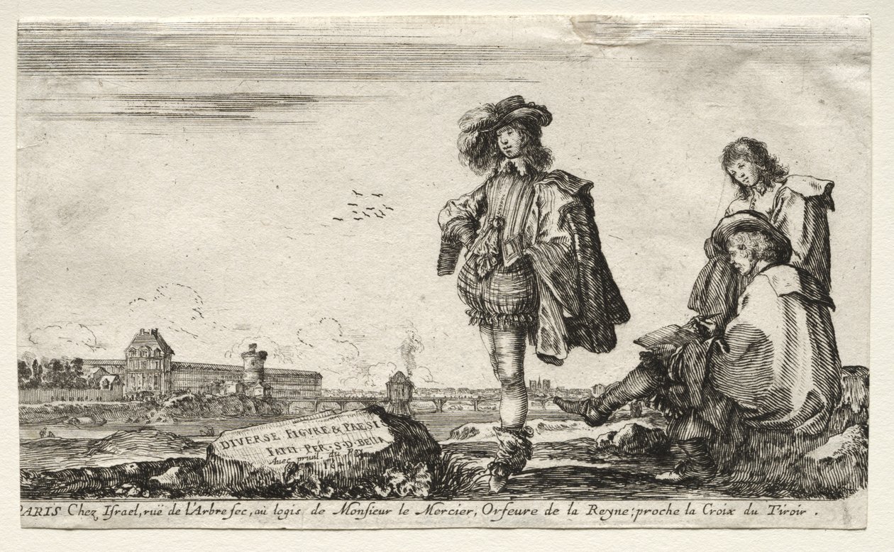 Verschiedene Figuren und Landschaften, 1649 von Stefano della Bella