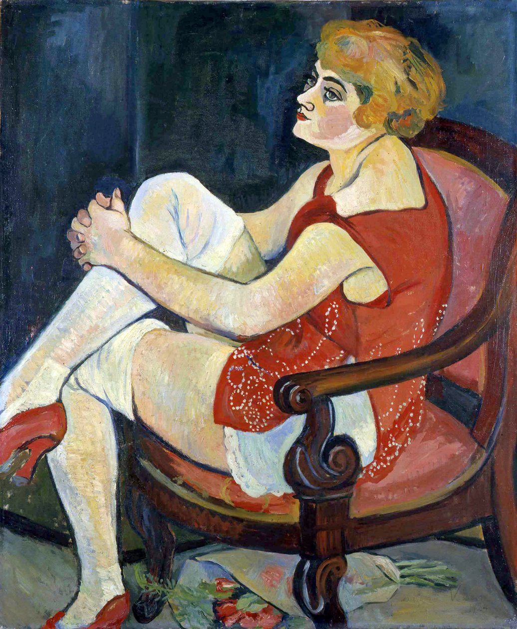 Frau mit weißen Strümpfen, 1924 von Suzanne Valadon