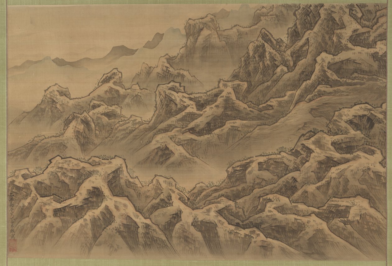 Berge und Schlucht von Suzuki Fuyō