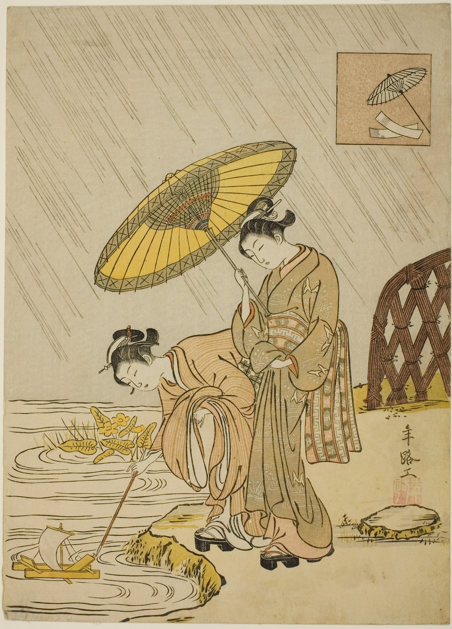 Ono no Komachi betet für Regen von Suzuki Harunobu