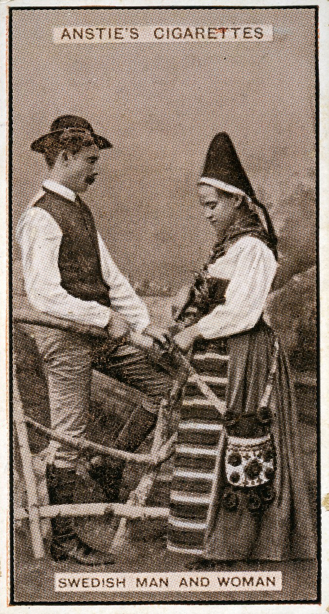 Schwedischer Mann und Frau, aus einer Fotografie aus dem späten 19. Jahrhundert von Swedish Photographer