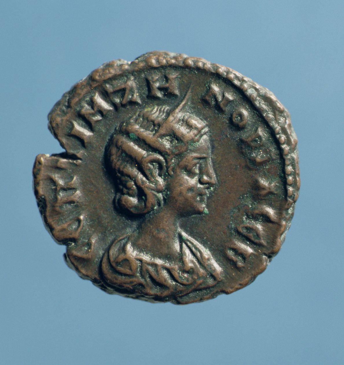 Tetradrachme (Vorderseite) von Zenobia, Königin von Palmyra, geprägt in Alexandria ca. 274 von Syrian School