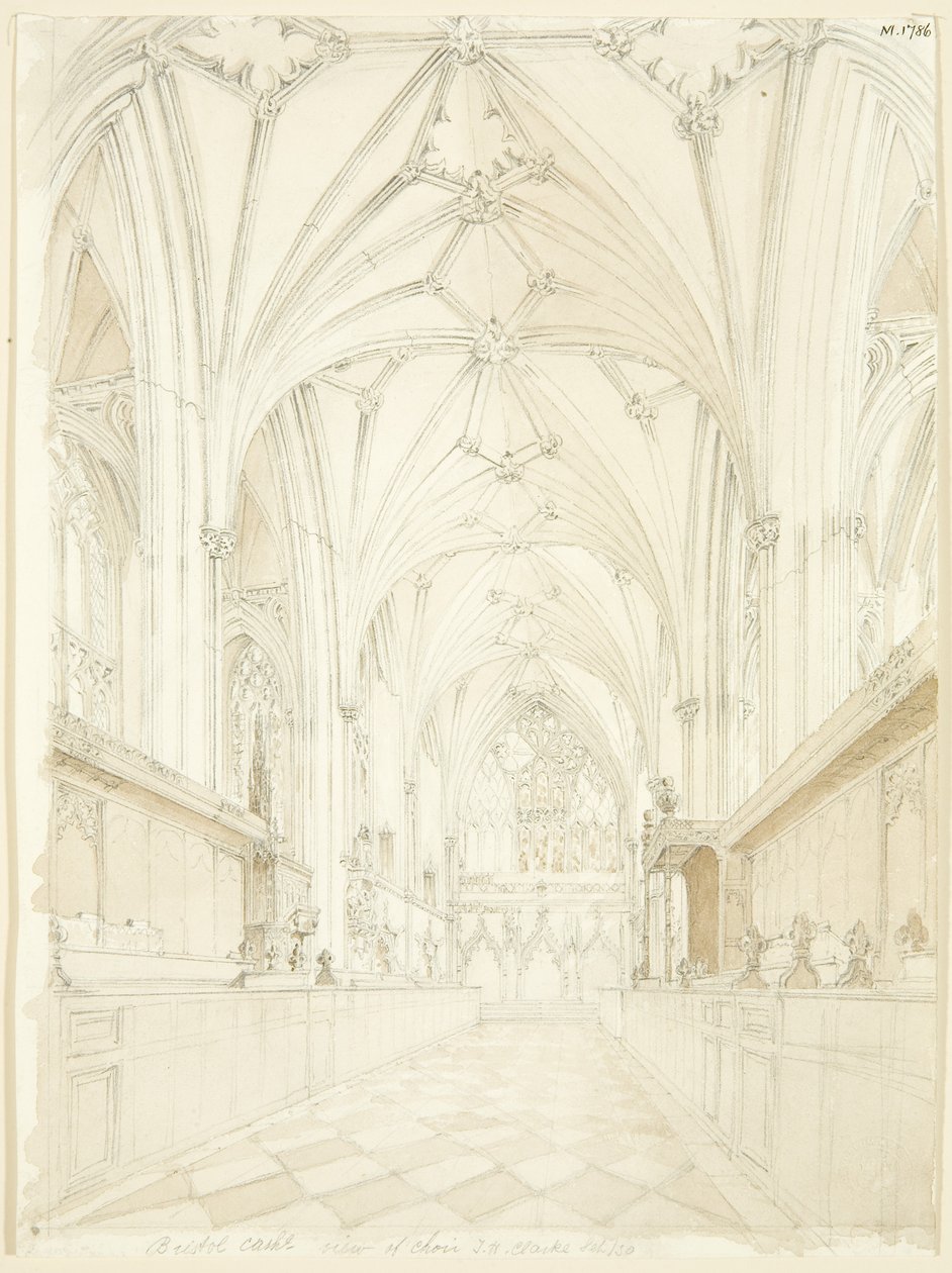 Chor der Kathedrale von Bristol, Blick nach Osten von T.H. Clarke