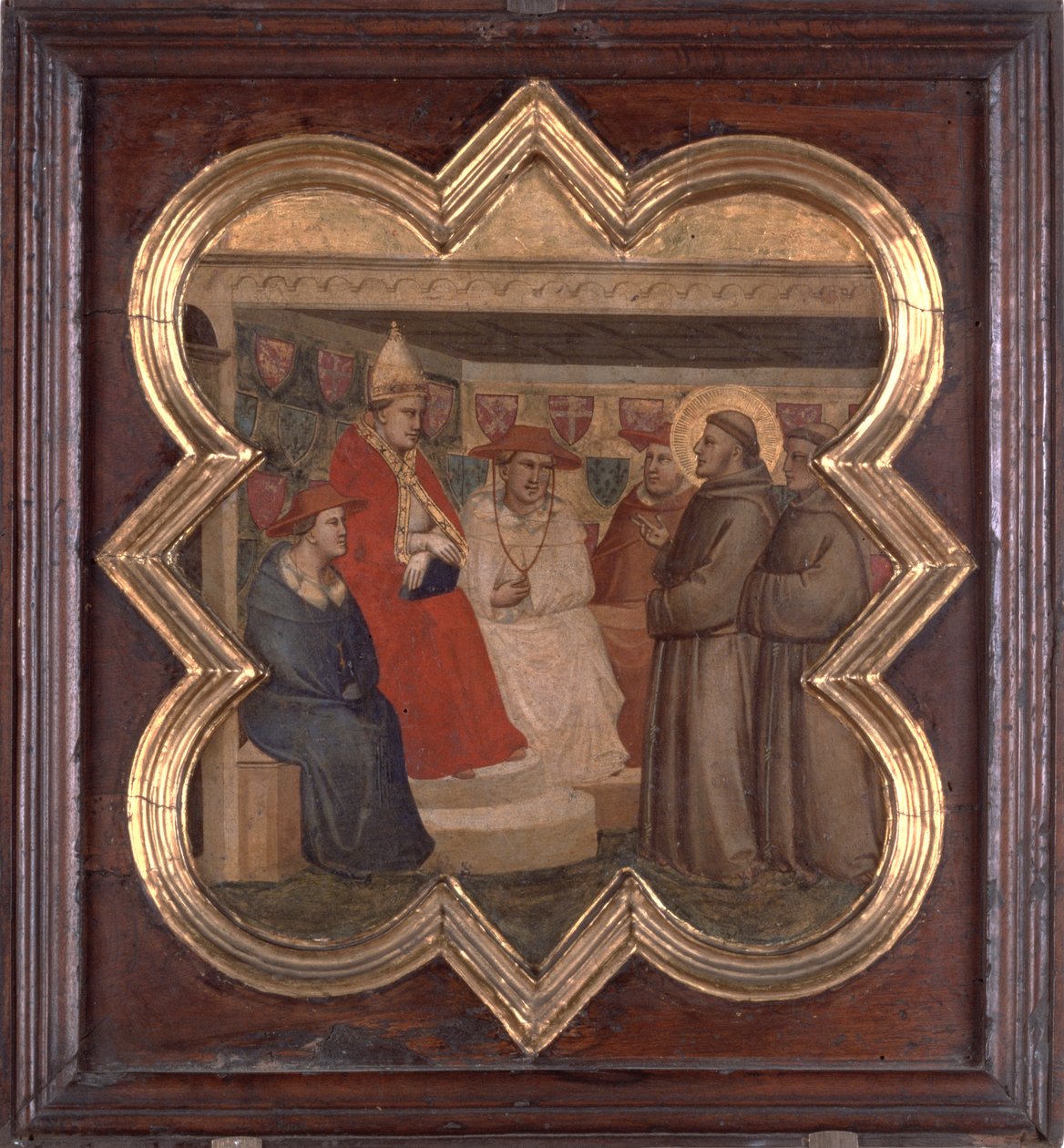 St. Franziskus vor dem Papst und den Kardinälen von Taddeo Gaddi